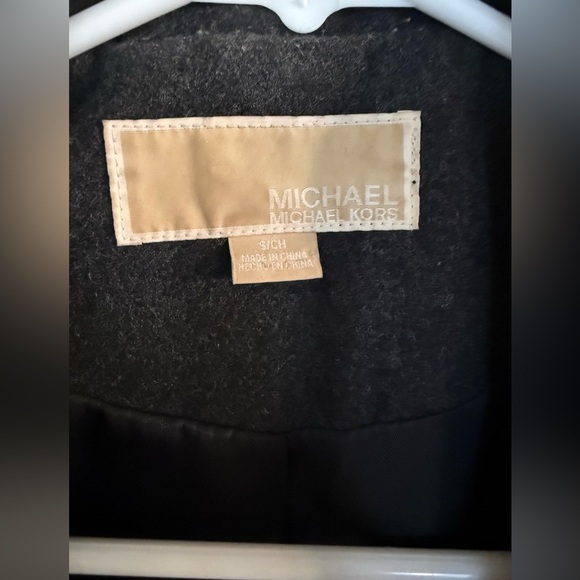 Michael Kors Women's Double-Breasted Wool Blend Peacoat in Charcoal Gray - Picture 4 of 8